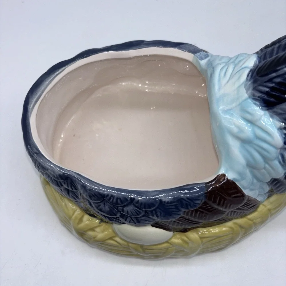 Rooster Chicken on Nest Ceramic Cookie Jar Large Farmhouse Boston Warehouse
